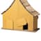 Glitzhome® 10.5" Yellow Distressed Wood Birdhouse with Flowers